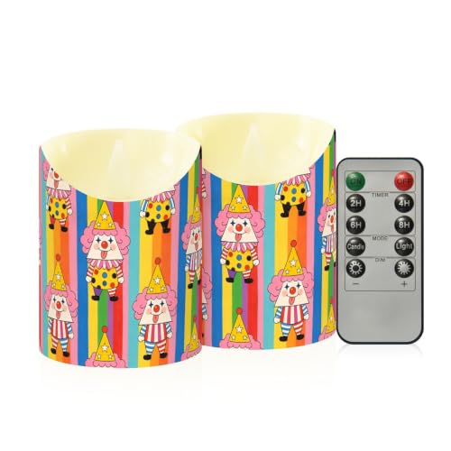 Velas eléctricas de payaso retro con temporizador para mesa
