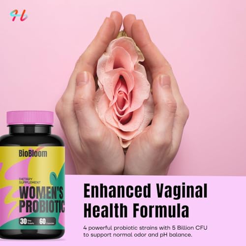 Image of BioBloom Vaginal Probiotics for Women | pH Balance with Prebiotics & Lactobacillus Probiotic Blend Women's Vaginal Health Supplement | Promote Healthy Vaginal Odor & Flora 60 Count
