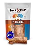 Jack&Pup 6' Beef Trachea for Dogs 20 Pack | All Natural Single Ingredient Dog Treat Dog Trachea Chews | Savory and Fun Treat for Dogs
