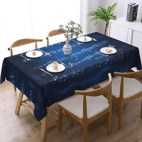 Nappe rectangulaire notes de musique bleues pour pique-nique et repas - 3