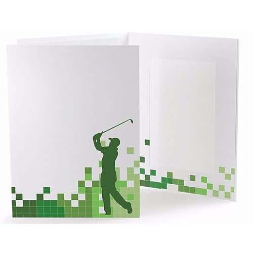 Collectors Gallery Golfer White Cardboard Photo Folder for 4x6 Prints Our Price is for 50 Units - 4x6