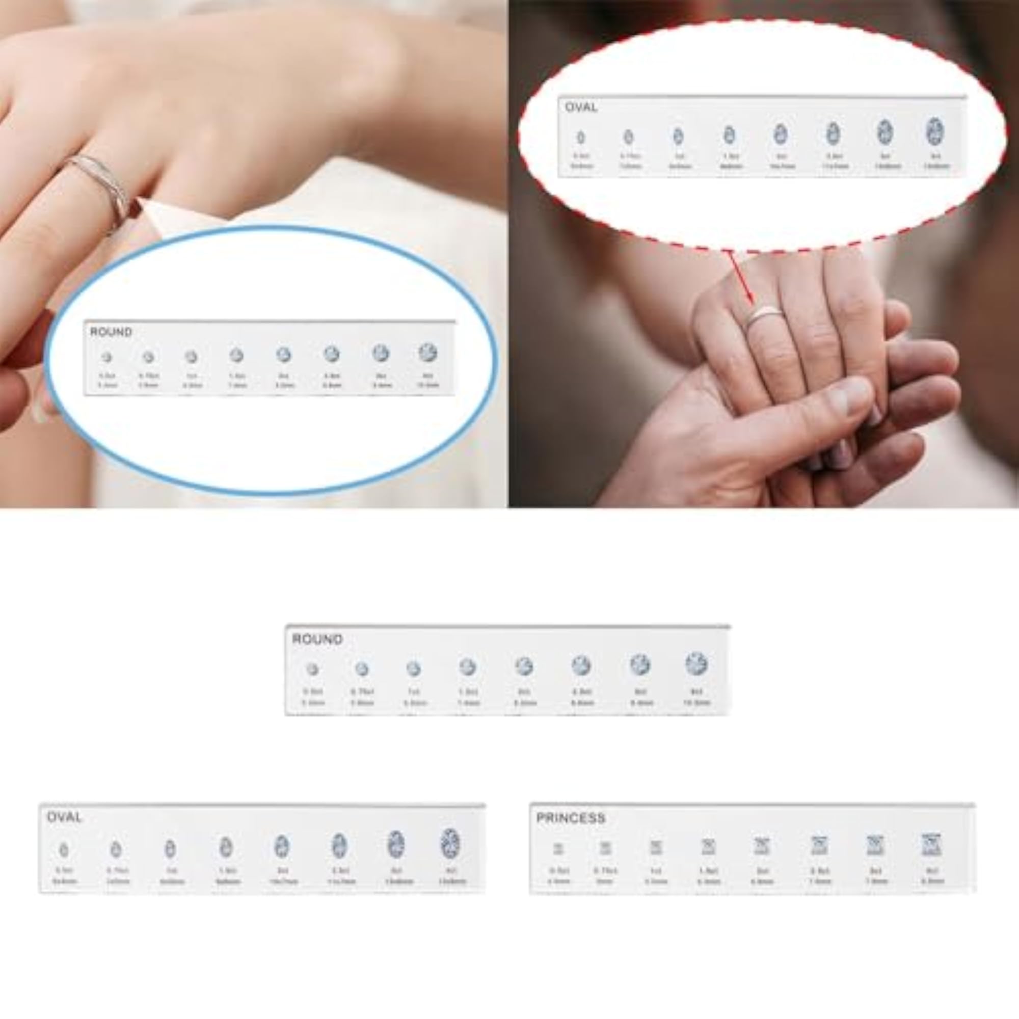 Diamond Sizes Shape Compare Tool Portable Reference