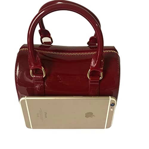 Image of Ladies Summer Jelly Pillow-shaped Top Handle Handbag Candy Color Transparent Crystal Purse