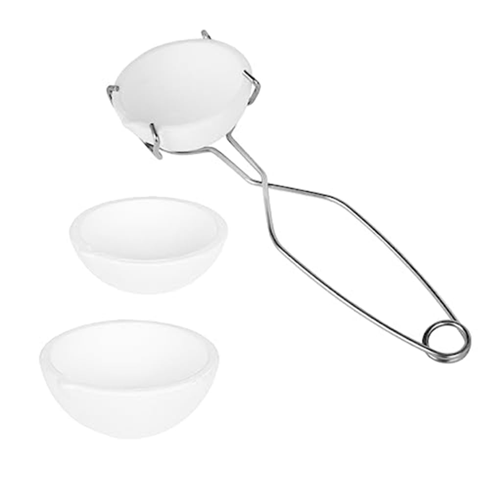 Set 3 Crogioli Ceramica + Pinza - 100g/250g/500g Per Fusione Metalli, Resistente Fino A 1371°C - Foto 7
