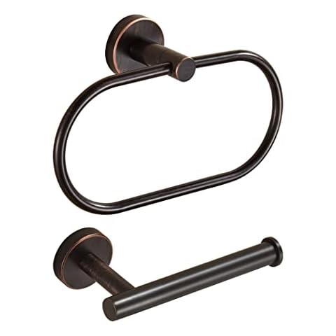 Oil Rubbed Bronze Toilet Paper and Towel Holder Set Cover