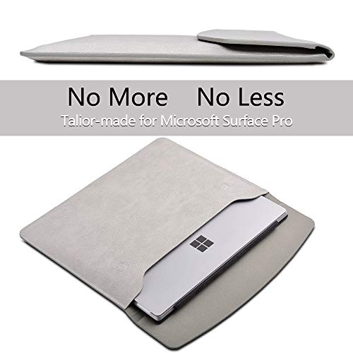 xisiciao , Surface Pro 11Th/10/9/8/7/6/5/4/Pro X Sleeve Case, For Microsoft 12.3-13 Inch Tablet Waterproof Ultrathin Carrying Cover With Small Bag (Palladium), Grey