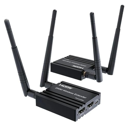 Image of ETZIN Wireless HDMI Transmitter and Receiver Extender 200m(656Ft) 5.8GHz 1080P@60Hz Audio Video Extender Kit and HDMI Loop-Out for TV,DSLR Camera,Projector,DVR,Laptop,PS5,Switch