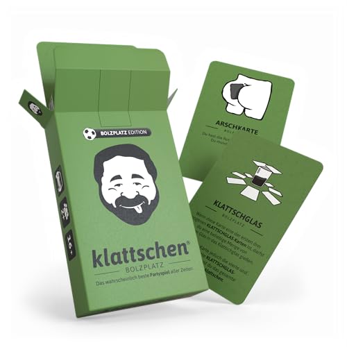 DENKRIESEN - klattschen® Bolzplatz Edition – Kartenspiel & Erweiterung zum beliebten Kultspiel klattschen | Ab 16 Jahren | Partyspiel | Fußball-Thema | Für 2+ Spieler