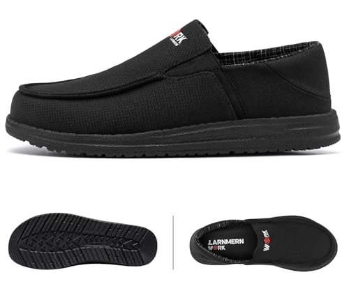 LARNMERN Steel Toe Slip On Work Shoes Mens Safety Sneakers Walking Shoe Lightweight Steel Toe Loafers3