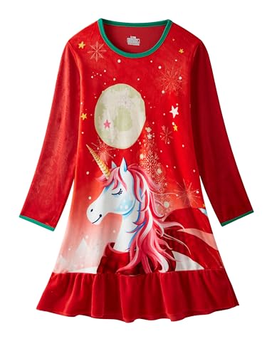 Girls Nightgowns Thick Flannel Fleece Night Dress 2-9 Years Sleepwear