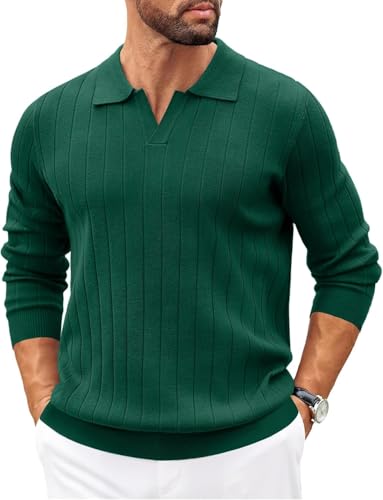 Image of NORTHWIND Men's Cotton Full Sleeve Collar Polo Sweater for Man Rib Knitted Sweaters for Men Winter Pullover Sweater for Men