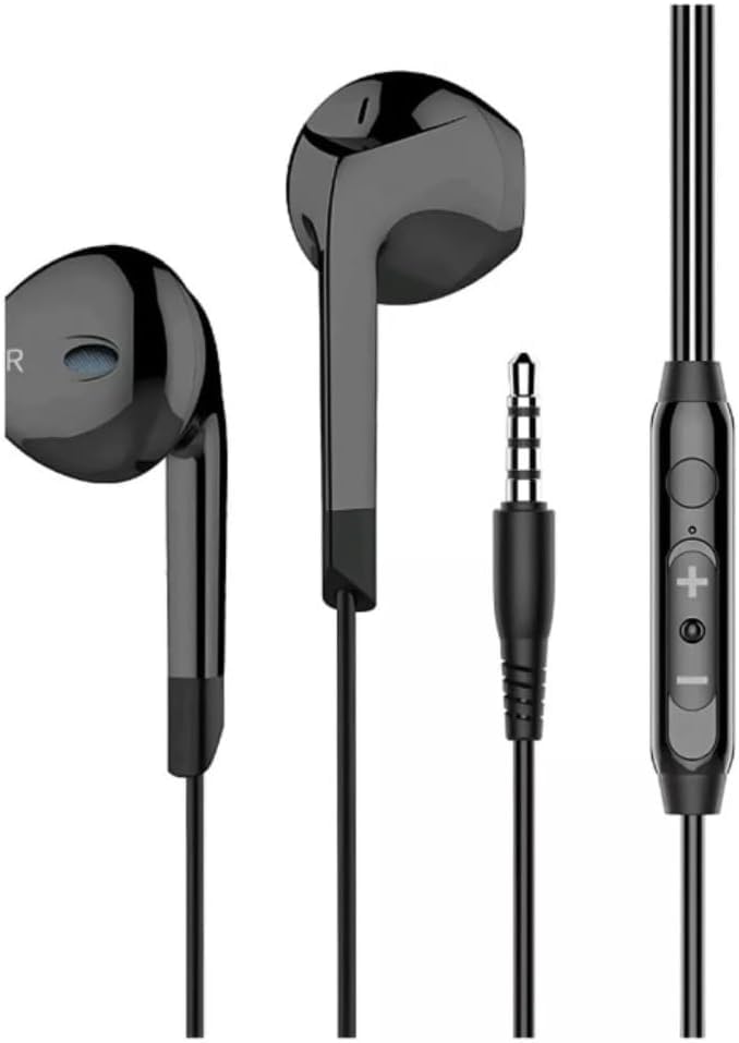 Fone de Ouvido com Fio Premium P2, Earbud Intra-Auricular, Microfone Integrado, 3ª Geração, Preto – Compatível com Smartphones, Tablets, Notebooks, PCs e Consoles.
