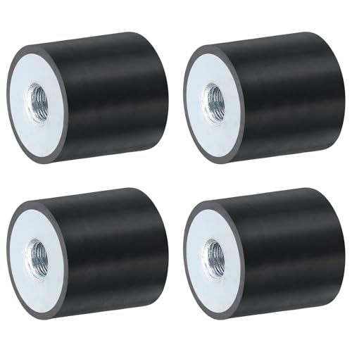 QUARKZMAN 4 Stück 25 x 25mm M8 Gewindebuchsen, Gummipuffer, ersetzt Antivibrationspads Flache Silentblock-Basisblock