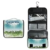 Matériau supérieur: la trousse de toilette suspendue est faite de tissu en tissu sergé, d'une sangle élastique à l'intérieur et d'une pochette en filet dans la couverture.