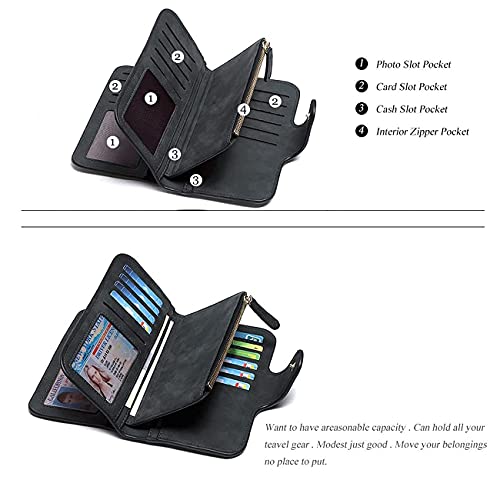 ANYWN Portafoglio da donna vintage, portafoglio