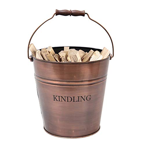 Kindling Bucket Storage Charcoal Firewood Coal Scuttle Container Firewood Log Basket 17L