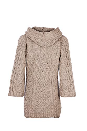 Ladies - Merino Wool - Irish Knit - Buttons Long Cardigan for Women with Hood and Front Pockets Made in Ireland2