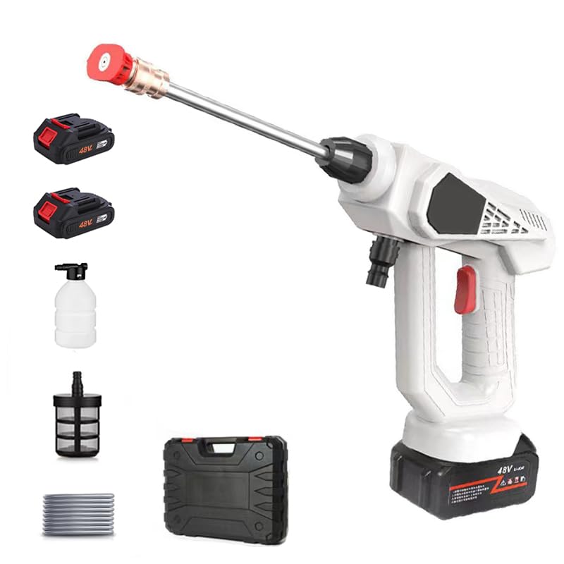 GOWTHHRT 高圧洗浄機 コードレス 水圧洗浄機 ワイヤレス洗車機 洗車機 高圧 洗浄機 充電式 自吸式 掃除用品 リチウム電池 強力噴射 ポータブル 軽量 大容量バッテリー キャンプ用品 家庭用 洗車 屋外 庭 階段 外壁 ベランダ 持ち運び便利