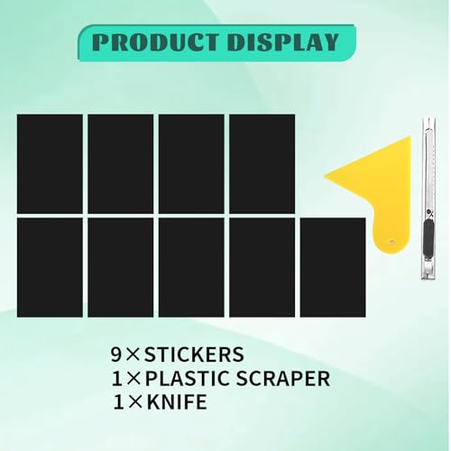 Image of Compatible with Bowtie Emblem Wrap Kit GMC Logo Overlay Vinyl Wrap with Squeegee and Cutter (9PCS Pure Black)