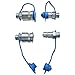 Produktbild Set Hydraulik- Steckkupplungen 2x Muffe 2x Stecker 15L + 4x Staubschutz blau