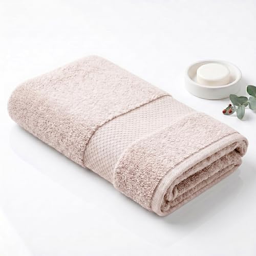 Image of Fash Home 600 GSM Combed Cotton Bath Towel 75x150 cm - Ultra Soft, Quick Dry, Highly Absorbent, Luxury Bathroom Towel, 1 Piece (Beige)