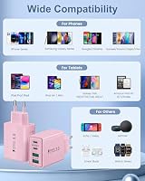 2-Pack USB Ladegerät Stecker, 40W 4-Ports USB C Schnellladegerät für iPhone 17 16 15 14 13 12 11 Pro Max Plus, iPad, Samsung Mehrfach Stecker USBC Netzteil Fast Charger PD Power Adapter Ladestecker – Ansicht 7