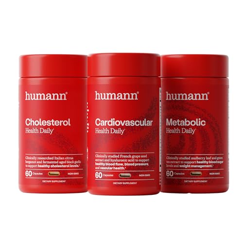 Humann Cholesterol Metabolic & Cardiovascular Health Daily Bundle 180 Total Capsules (3 x 60ct Bottles) 30-Day Supply