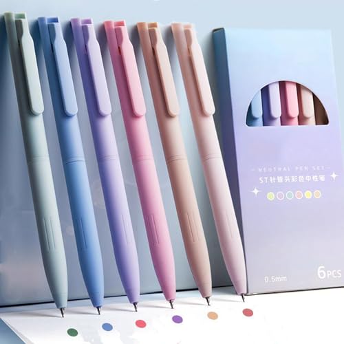 Bolígrafos de Gel Multicolor Retráctiles 6 Pzs 0.5mm miniatura 2