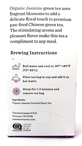 Yamamotoyama Organic Jasmine Premium Green Tea (2 Pack, Total of 2.4oz)