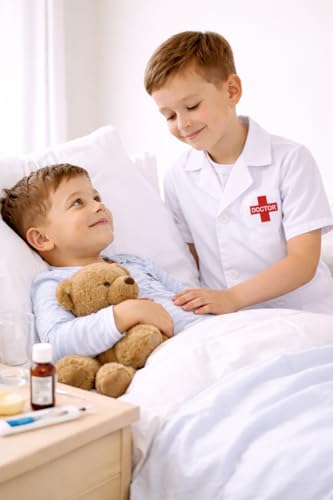 Image of Kids Doctor Coat and Nurse Dress Set for Boys & Girls | Fancy Dress Costume | School Competition Role Play Outfit