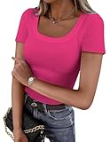 【Estilo】Las camisetas ZEAGOO para mujer se pueden usar solas o como sobrecamisa. Excelente camisa básica para mujer para looks con capas y fácil de meter por dentro. También puedes usarlo debajo de tus chaquetas, blazers y camisas. Se puede usar de manera informal o elegante.