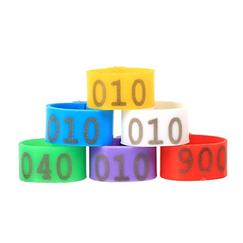 100PCS Chick Leg Rings , 6 Colors Poultry Leg Band for Chicken Hen Duck (Blue)