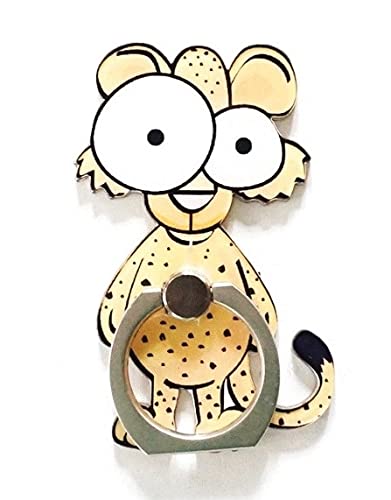 befunky 360 degree rotating finger ring grip holder stand universal for all mobile phone and tablets (leopard)