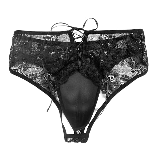 Mens Lace Hiding Gaff Panties Brief Thongs for Men Crossdressing Transgender See Through Underwear Briefs Nightwear3