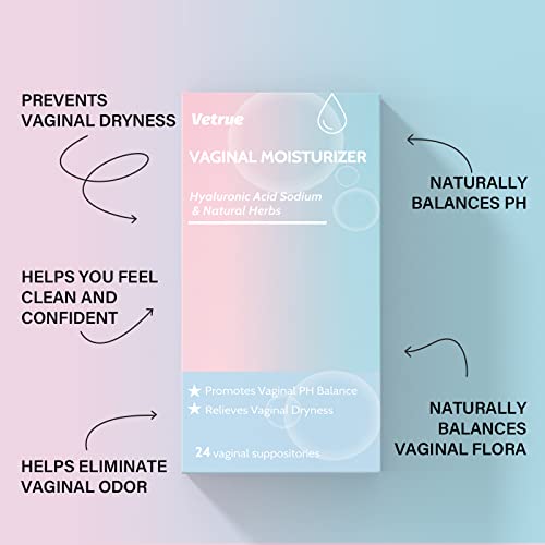 Image of Intimate Moisturizer, Vaginal Suppository for Dryness & Discomfort, Feminine Long Lasting Hydration Support with Hyaluronic Acid and Natural Herbs - PH Balance, Estrogen and Drug Free (24 Inserts)