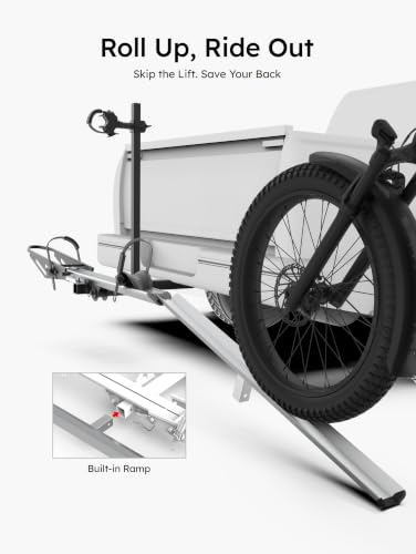 Young Hitch Mount Single Bike Rack with Ramp, 100 lbs Capacity - image 3