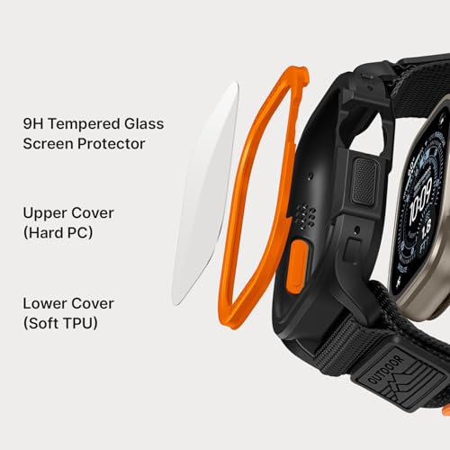 Image of Bandletic Rugged Case with Band Compatible with Apple Watch 49mm(Ultra 3 /2 /1),46mm(Series 11 /10), 45mm(Seriess 9 /8 /7),44mm(SE3 /SE2 /SE /6 /5 /4), Protective Cover Sport Accessories for iWatch Men