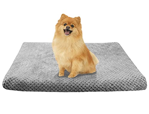 Onarway Hundeboxenmatratze, verbesserte Flauschige Fleece-Hundebettmatte für Welpen, Hunde und schlafende Katzen, Größe 61 × 46 cm Waschbare Sherpa-Hundematte für kleine und mittelgroße Haustiere Cover