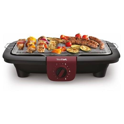 TZS First Austria Standgrill, 2000 W Elektrogrill mit Temperaturregler und Wärmereflektor, Gartengrill mit Standfüßen Grillfläche: 45cm x 22cm Inkl. Windfang Barbecue Elektrisch Tischgrill 3 Tefal BG90E5 Easygrill Adjust Elektro- Tischgrill | 2300 Watt | 720 cm² Grillfläche | Einfache Reinigung | Schwarz/ Burgunderrot