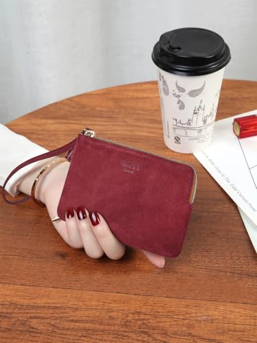 Image of Genuine Leather 4.5 x 6.5 Wristlet Purse for Women, Evening Wristlet Pouch Clutch Bag