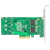 Euqvos for Intel I350-T4 Series 4 Port (Quad) 1.25G Gigabit Ethernet PCI Express 2.0 PCI-E Network Adapter Card (NIC) 10/100/1000 Mbps 4-Lane Card with Intel I350AM2 Chipset 4xRJ45