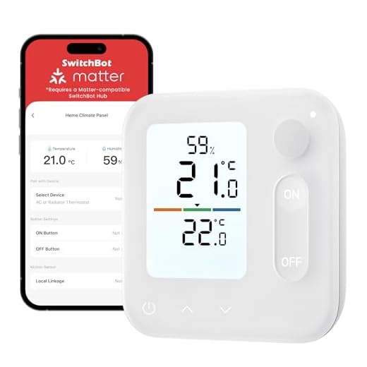 SwitchBot Raumklima-Panel, integriertes Thermohygrometer, optimiert die Heizkörperventilsteuerung, Energie- und Kostensparnis. Unterstützt Apple Home&Home Assistant über Matter (Hub erforderlich)