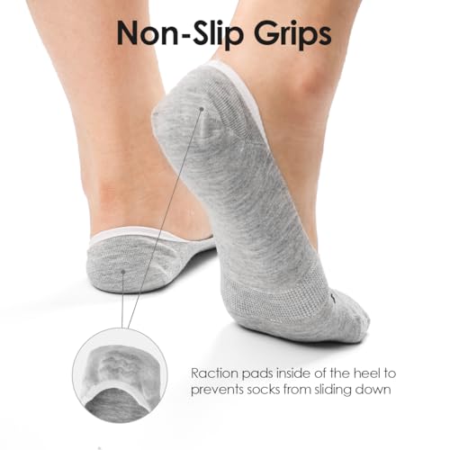 5 Packs No Show Socks Men Size 5-8.5 Soft & Stretchable Low Cut Liner Socks for Flats Unisex (Mixed colors 10000)2