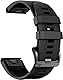 NotoCity 22mm Quick Fit Armband Kompatibel Mit Garmin Fenix 7/5/6/8/e, Fenix 5 Plus/6 Pro/7 Pro - Silikon-Ersatzarmband, Schwarz