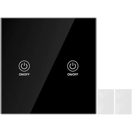 Amazon Co Jp 無線スマートスイッチ 壁 家接触スイッチ ガラスパネルが付いている Rfのリモート コントロールスイッチ 2 Gang 産業 研究開発用品