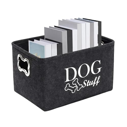 LearnLyrics Aufbewahrungsbehälter für Hundespielzeug, Hundespielzeugkorb | Spielzeugkiste für Haustiere mit Griff | Hundespielzeug-Organizer zur Aufbewahrung von Haustierspielzeug und Zubehör,