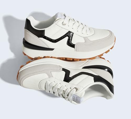 Image of LUCKY STEP Women's Retro Fashion Casual Sneakers | Platform Classic Trendy Trainning Anti-Slip Tennis Travel Walking Shoes