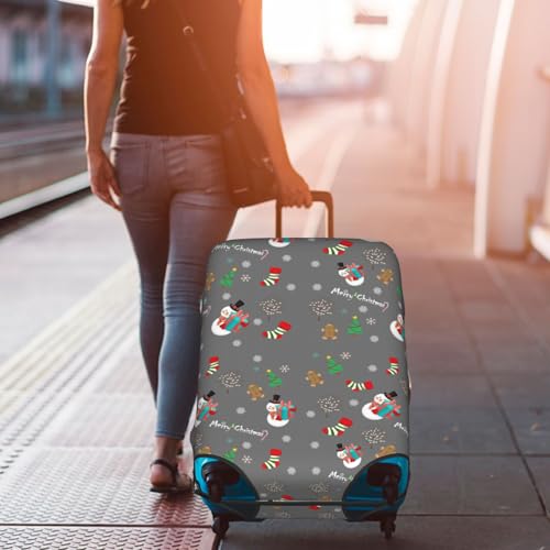 Travel Luggage Cover Christmas Snowman Gift Xmas Tree Sock Gift Fashion Washable Baggage Suitcase Protector Fit For Luggage X-Large 7