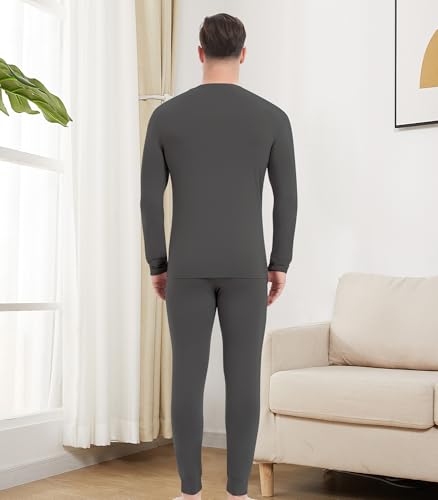 NACHILA Men's Thermal Underwear Set-Viscose Made from Bamboo, Soft Long Sleeve Base Layers Top and Bottom Warm Long Johns Set2