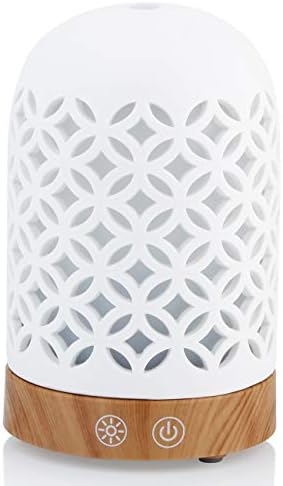 Essential Oil Diffuser 160ml Cool Mist Humidifier 7 Colors LED Night Lamps Crafts Ornaments All in 1 Upgrade Whisper-Quiet Ultrasonic Ceramics Copper Coin Pattern Humidifiers US 120V